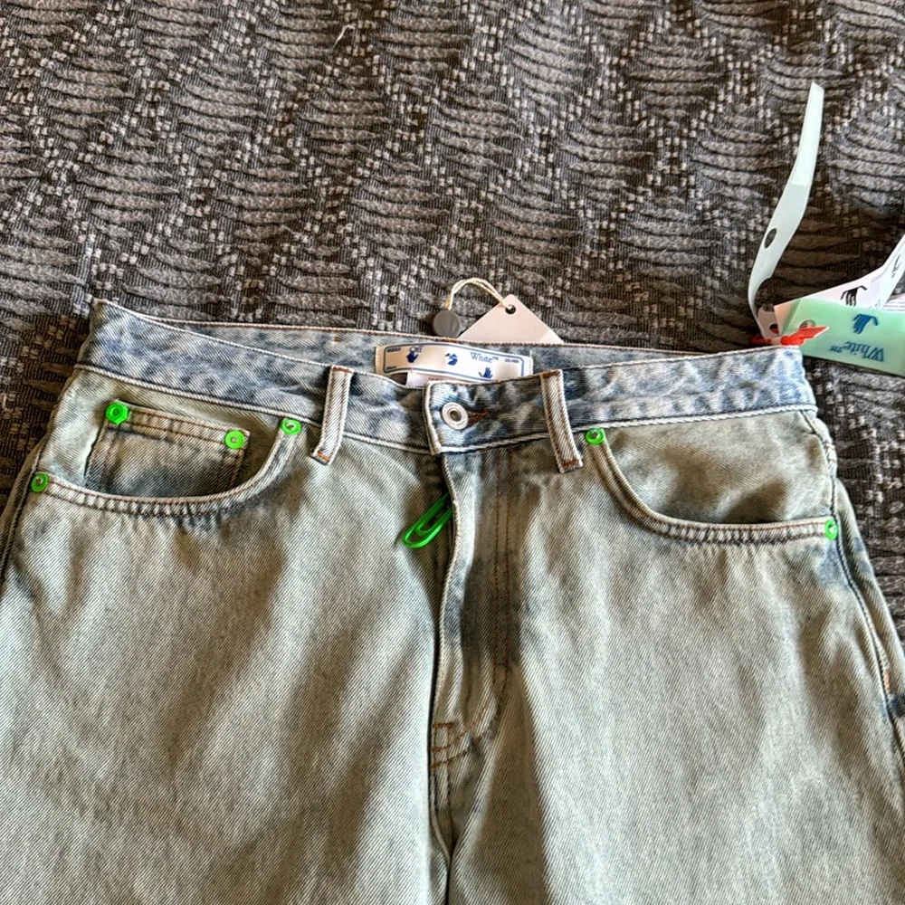 Off-White blue marbled curve jeans - Picture 2 of 6